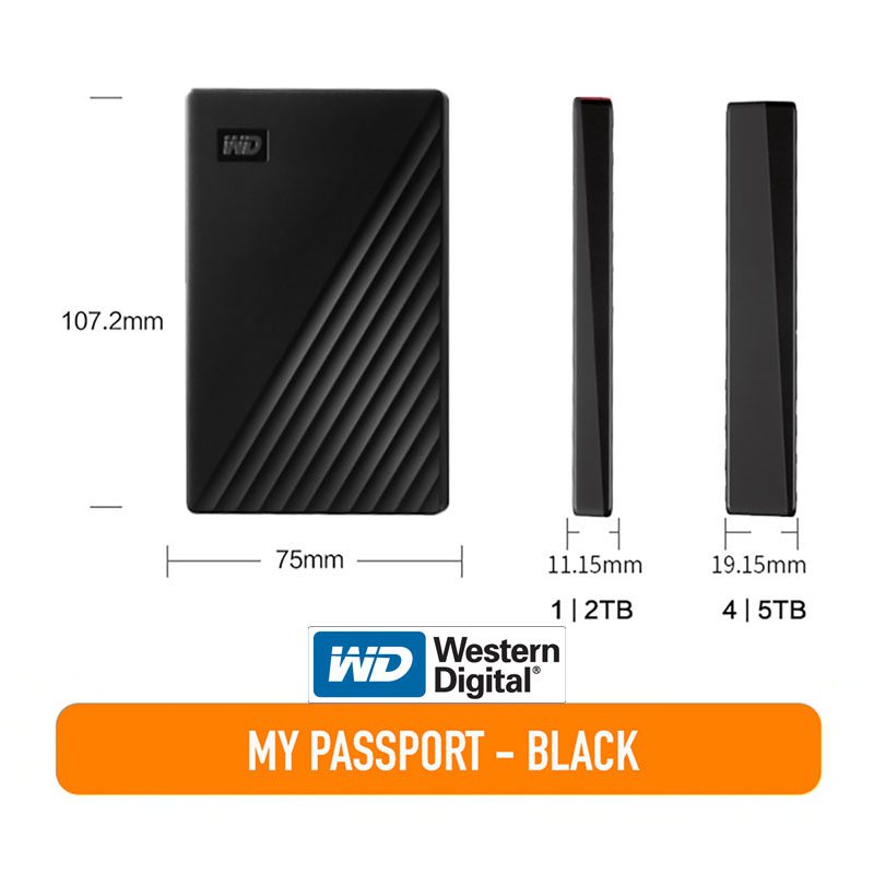 Disque Dur WD My Passport 4 To taillesN