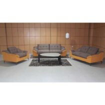 Salon BENTO - 5 Places - Marron - Jaune - Garantie 3 ans