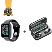 Pack Bracelet connecté D20 + Ecouteurs Bluetooth F9 - Garantie: 1 Mois