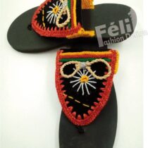Sandale Africaine en Toghu tissée à la main - Semelles Plates - Femme - P.40