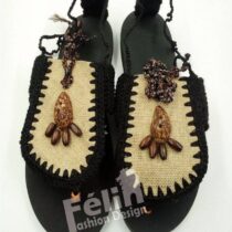 Sandale Africaine Nu-Pieds tissée à la main - Semelles Plates - Femme - P.38