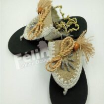 Sandale Africaine Nu-Pieds tissée à la main - Semelles Plates - Femme - P.37