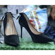 Escarpin à talon haute en Daim - 8.5 cm - Noir