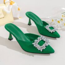 Mules à talons pour femmes - Pointures 37 à 41 - Vert