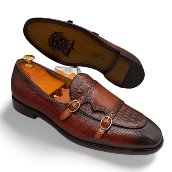 Mocassin homme en cuir Marron avec boucle -prix-cameroun chaussure