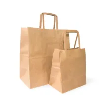 Shopping bag - 20x18x11 - Corde épaisse - Kraft Marron
