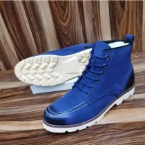 Botte Montante - Cuir - Pointures. 40 à 46 - bleu & blanc
