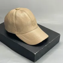 Casquette Unisexe - En Cuir - Beige