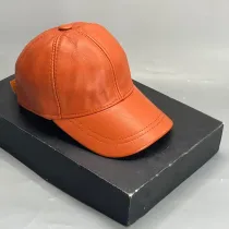 Casquette Unisexe - En Cuir - Orange