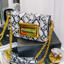 Sac à main Femme - Tomford - Motifs serpent - Marron, blanc - Blanc