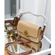 Petit sac bandoulière - Tory Burch - Vert-clair, noir, blanc, Beige-vert clair, marron, beige - Beige